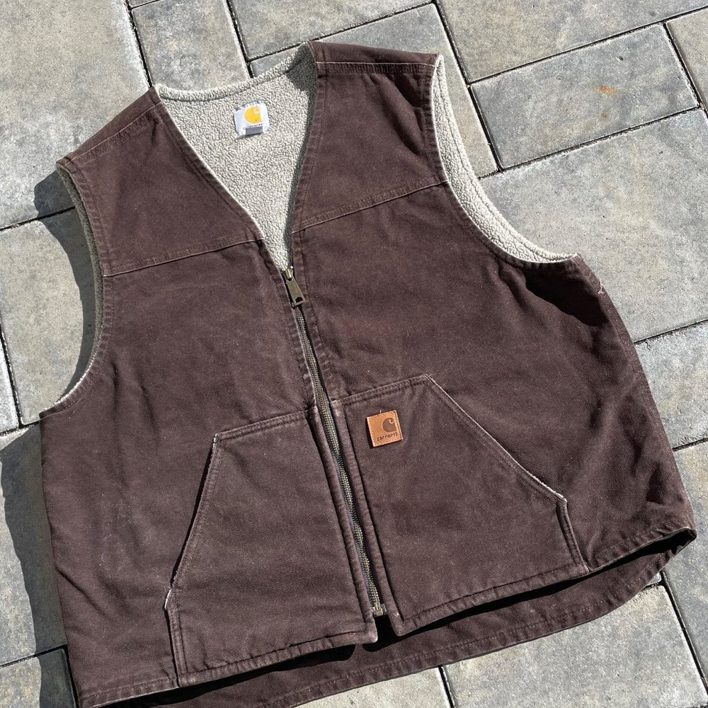 Carhartt Men's Relaxed Fit Washed Duck Size Men's XL Dark Brown